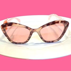 Rich & Famous Sunglasses Pink brown tortoise polycarbonate frames UVA protection